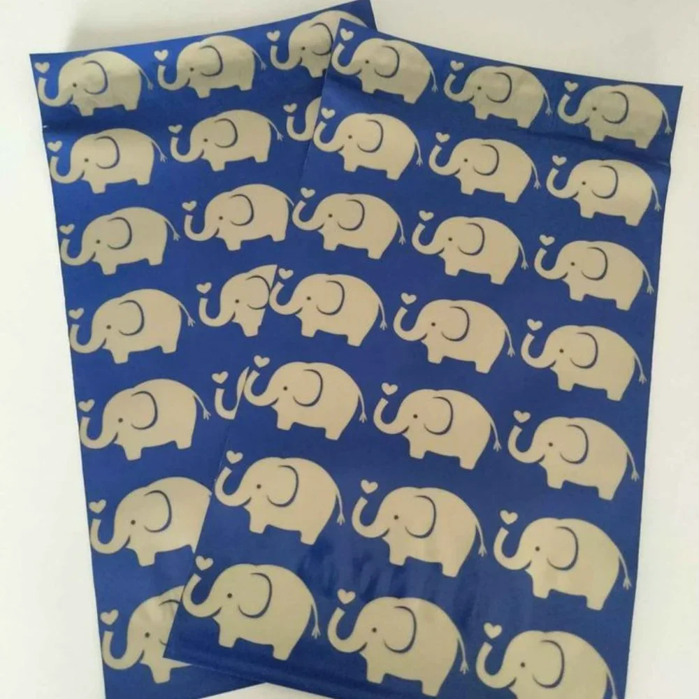 25 Pcs Gold Elephant Design Poly Mailers 6